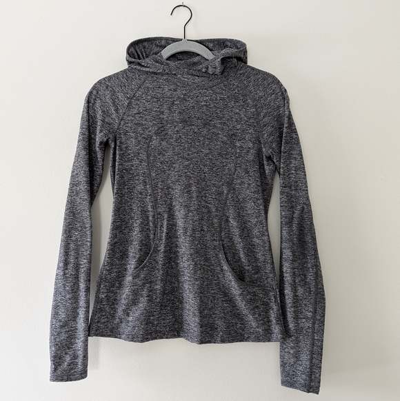 Lululemon On Repeat Rulu Hoodie Heathered Black Lightweight Soft Training - Picture 3 of 11